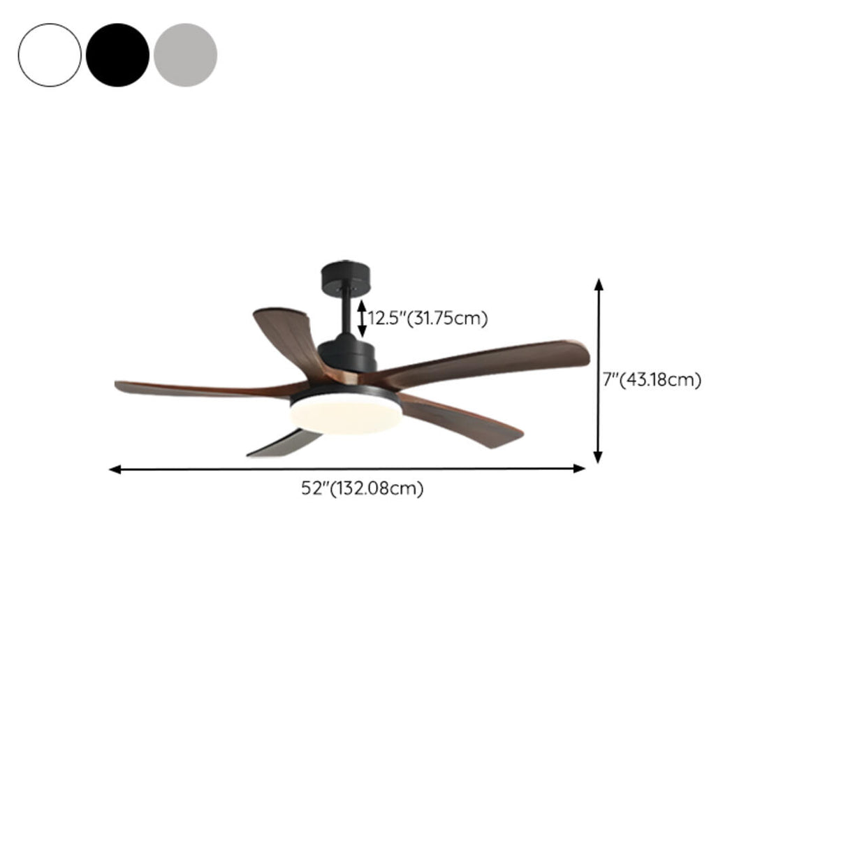 Modern Solid Wood Standard Ceiling Fan with Light Image - 19