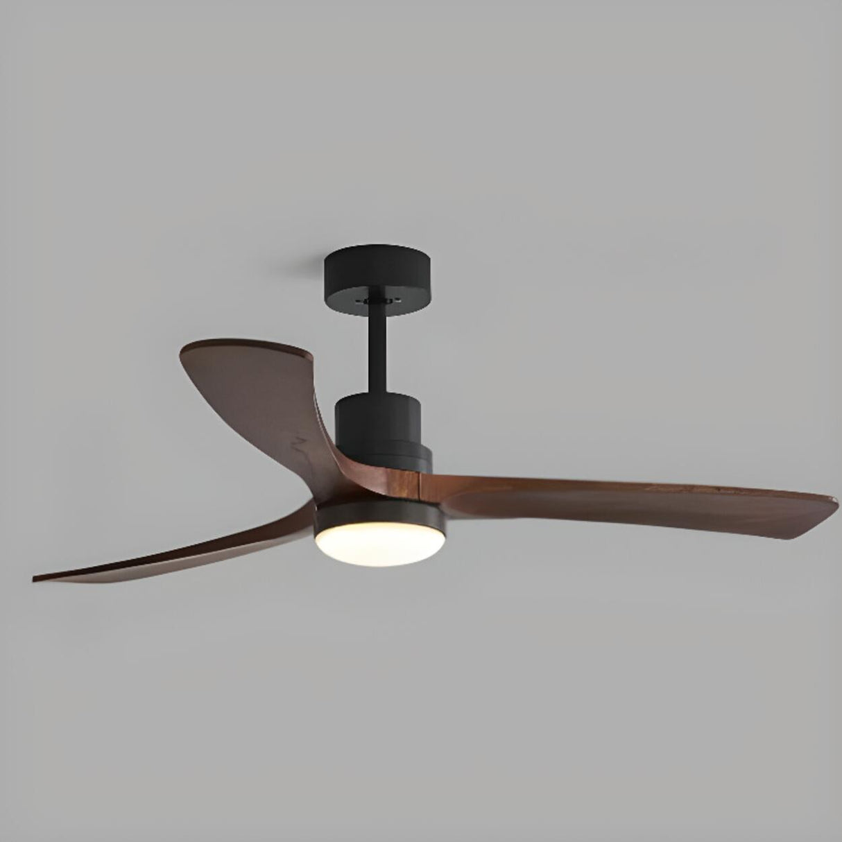 Modern Solid Wood Standard Ceiling Fan with Light Image - 5