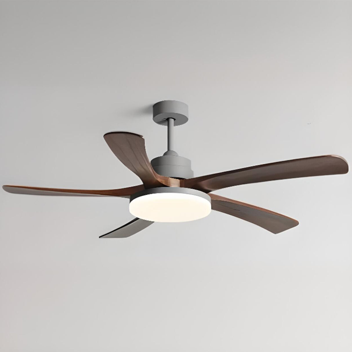 Modern Solid Wood Standard Ceiling Fan with Light Image - 7