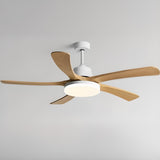 Modern Solid Wood Standard Ceiling Fan with Light Image - 8