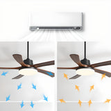 Modern Solid Wood Standard Ceiling Fan with Light Image - 9