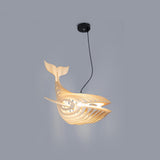 Modern Solid Wood Whale Pendant Light Adjustable Height Image - 10