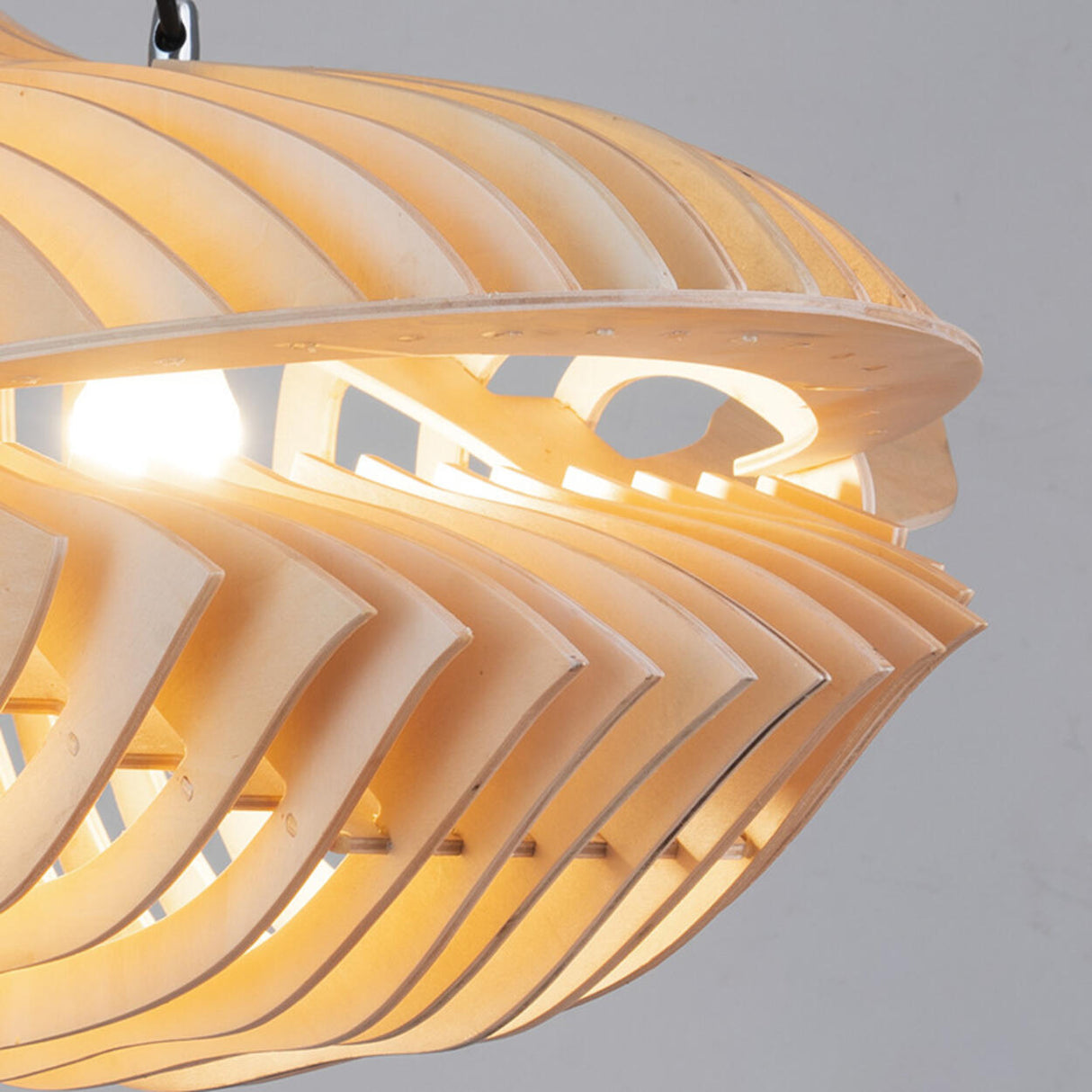 Modern Solid Wood Whale Pendant Light Adjustable Height Image - 8