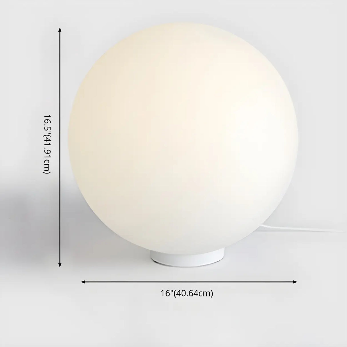 Modern Sphere Glass Bedside Lamp White Ambient Light 