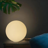 Modern Sphere Glass Bedside Lamp White Ambient Light Image - 5