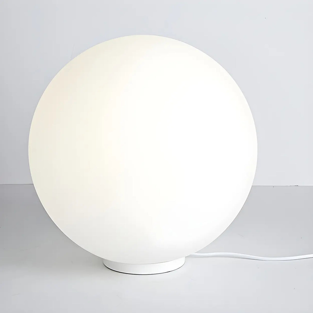 Modern Sphere Glass Bedside Lamp White Ambient Light Image - 9