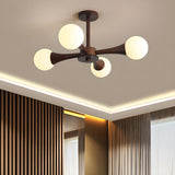 Modern Sphere Semi-Flush Mount Ceiling Light 4-Light Image - 1