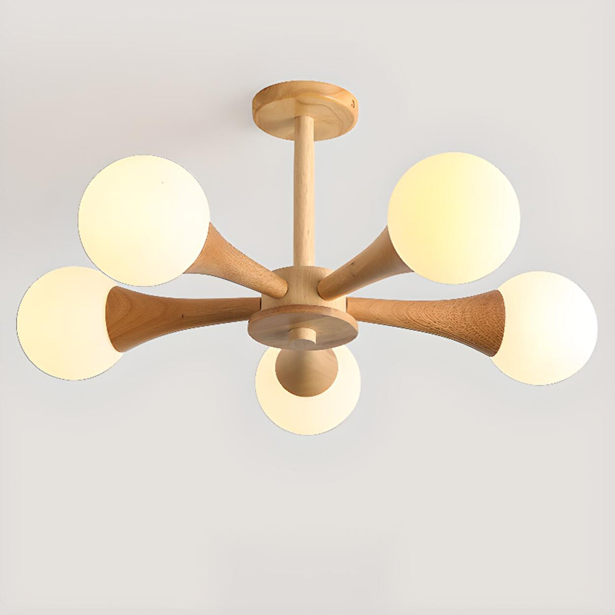 Modern Sphere Semi-Flush Mount Ceiling Light 4-Light Image - 14