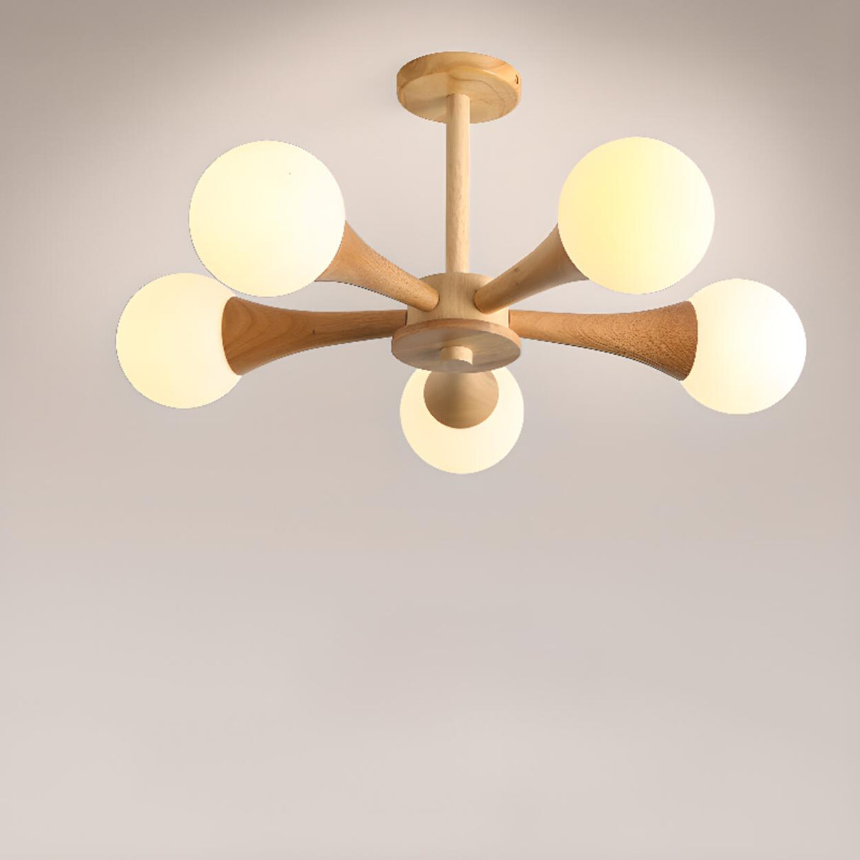 Modern Sphere Semi-Flush Mount Ceiling Light 4-Light Image - 4