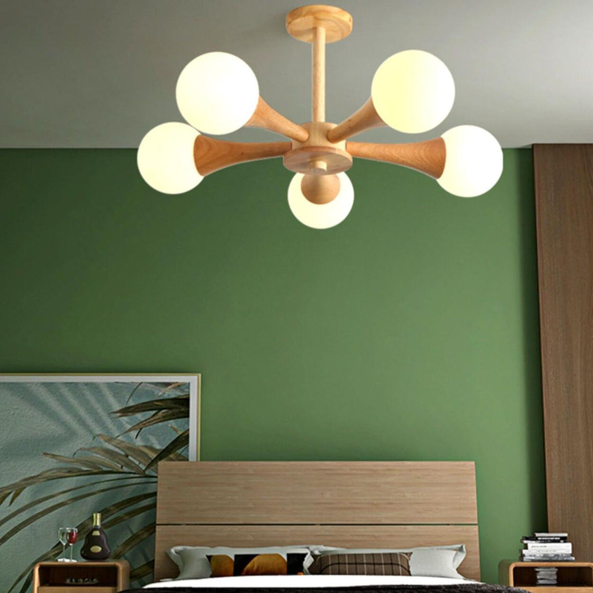 Modern Sphere Semi-Flush Mount Ceiling Light 4-Light Image - 6