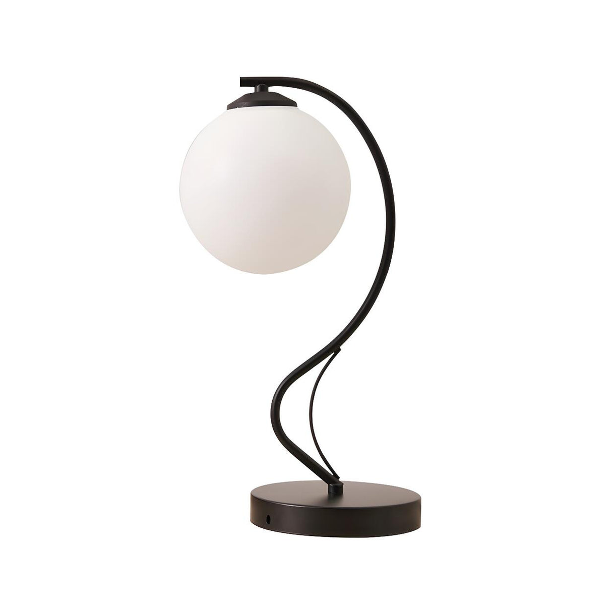 Modern Spherical Shade Black Curved LED Desk Lamp Image - 4