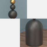 Modern Spherical Stacked Design Black Floor Lamp Image - 10