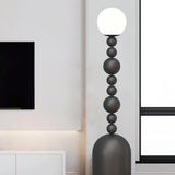 Modern Spherical Stacked Design Black Floor Lamp Image - 11