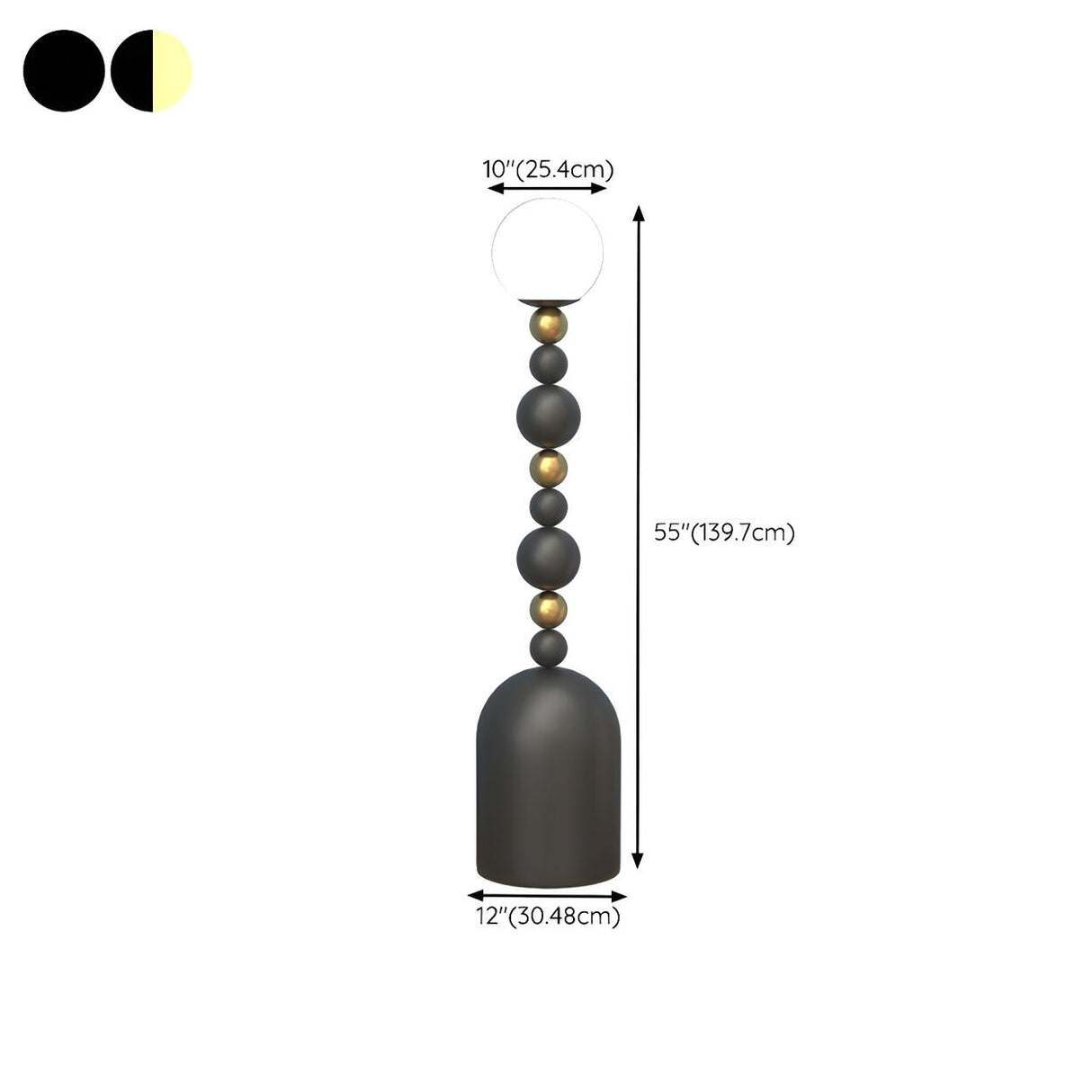 Modern Spherical Stacked Design Black Floor Lamp 