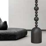 Modern Spherical Stacked Design Black Floor Lamp Image - 7