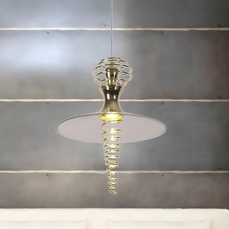 Modern Spiral Flared Metal Living Room Pendant Light Image - 2