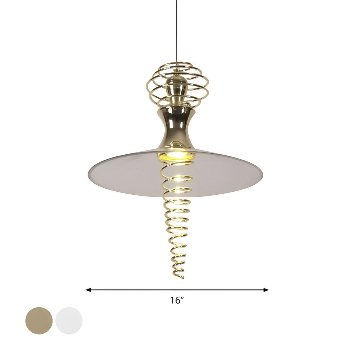 Modern Spiral Flared Metal Living Room Pendant Light 