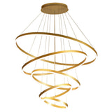 Modern Spiral Gold Ring Acrylic LED Pendant Chandelier Image - 10