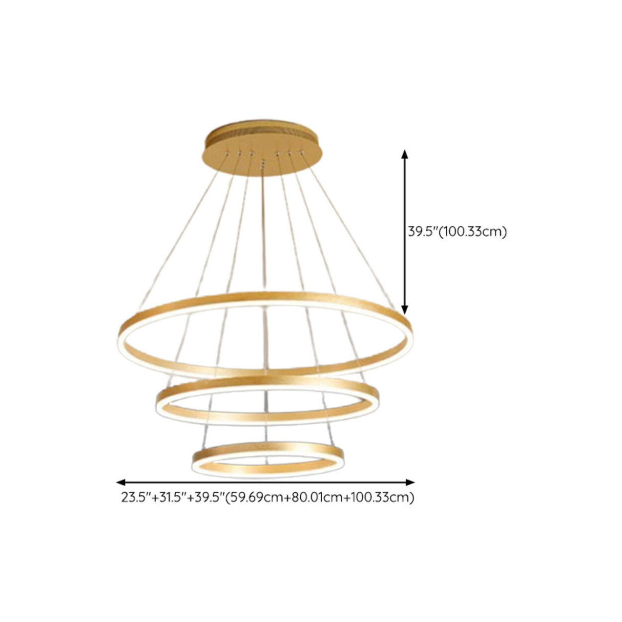 Modern Spiral Gold Ring Acrylic LED Pendant Chandelier Image - 18