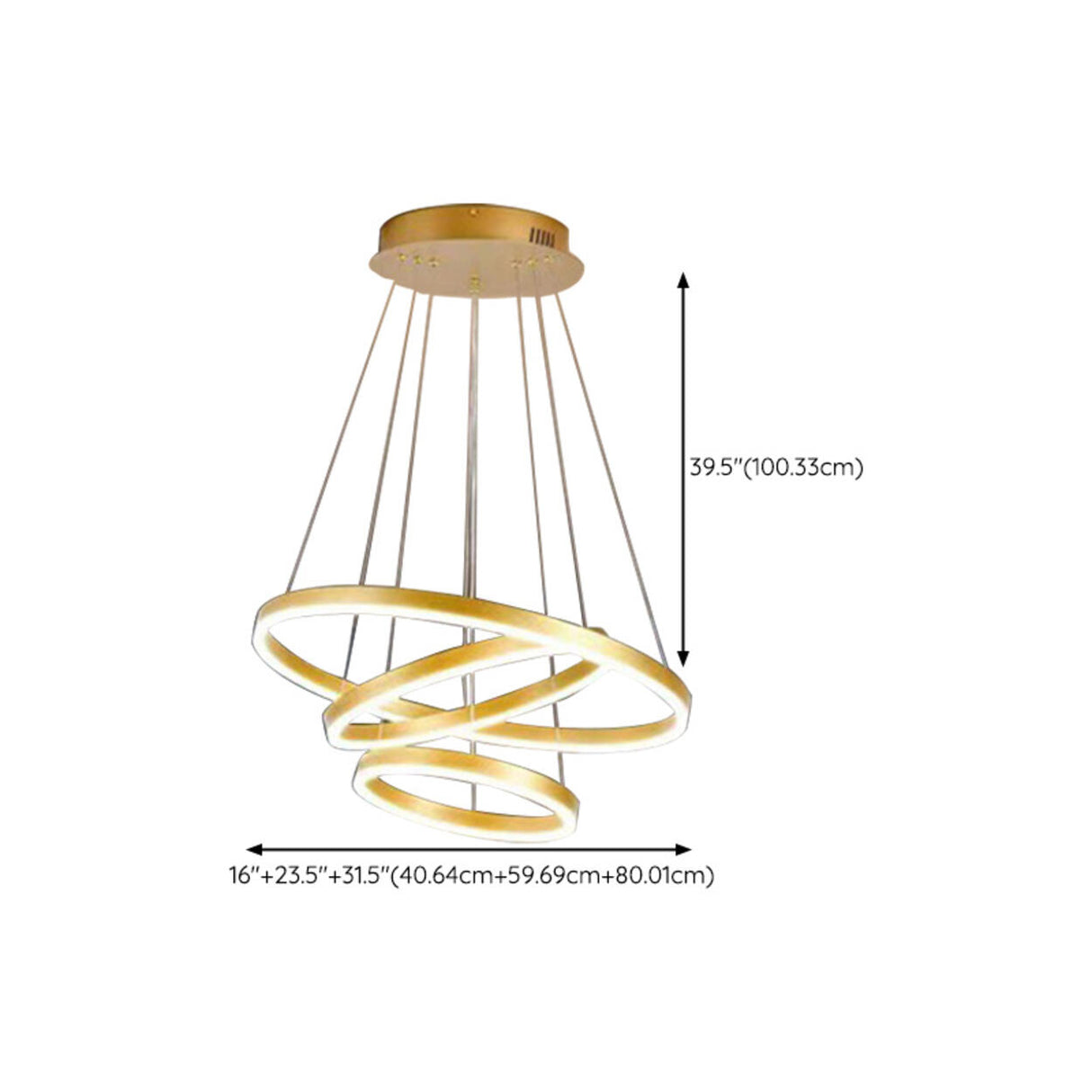 Modern Spiral Gold Ring Acrylic LED Pendant Chandelier Image - 22