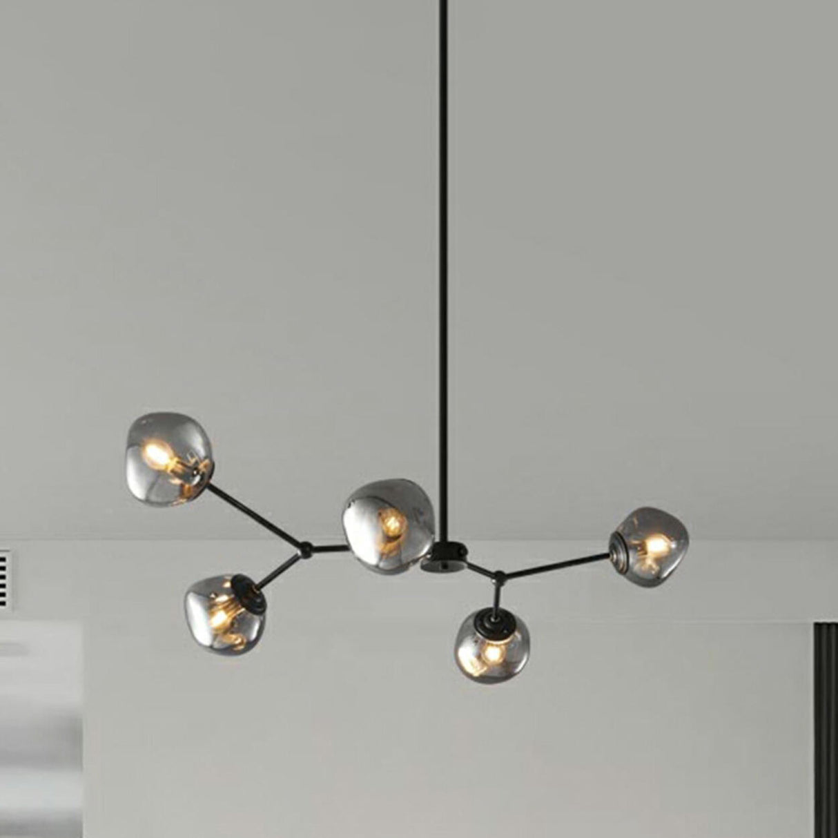 Modern Sputnik Black Glass Globes Chandelier   Image - 12