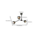 Modern Sputnik Black Glass Globes Chandelier   #size