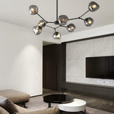 Modern Sputnik Black Glass Globes Chandelier   Image - 2