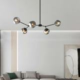 Modern Sputnik Black Glass Globes Chandelier   Image - 4