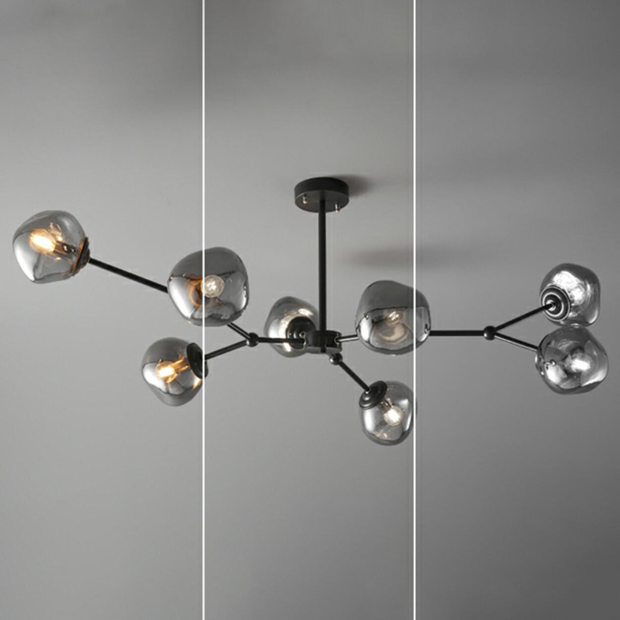 Modern Sputnik Black Glass Globes Chandelier   Image - 9