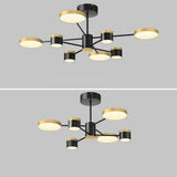 Modern Sputnik Black Semi-Flush Mount Light  8-Light Image - 6