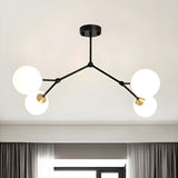 Modern Sputnik Dining Room Glass Globes Chandelier Image - 12