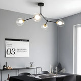 Modern Sputnik Dining Room Glass Globes Chandelier Image - 26