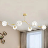 Modern Sputnik Dining Room Glass Globes Chandelier Image - 32