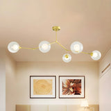 Modern Sputnik Dining Room Glass Globes Chandelier Image - 36