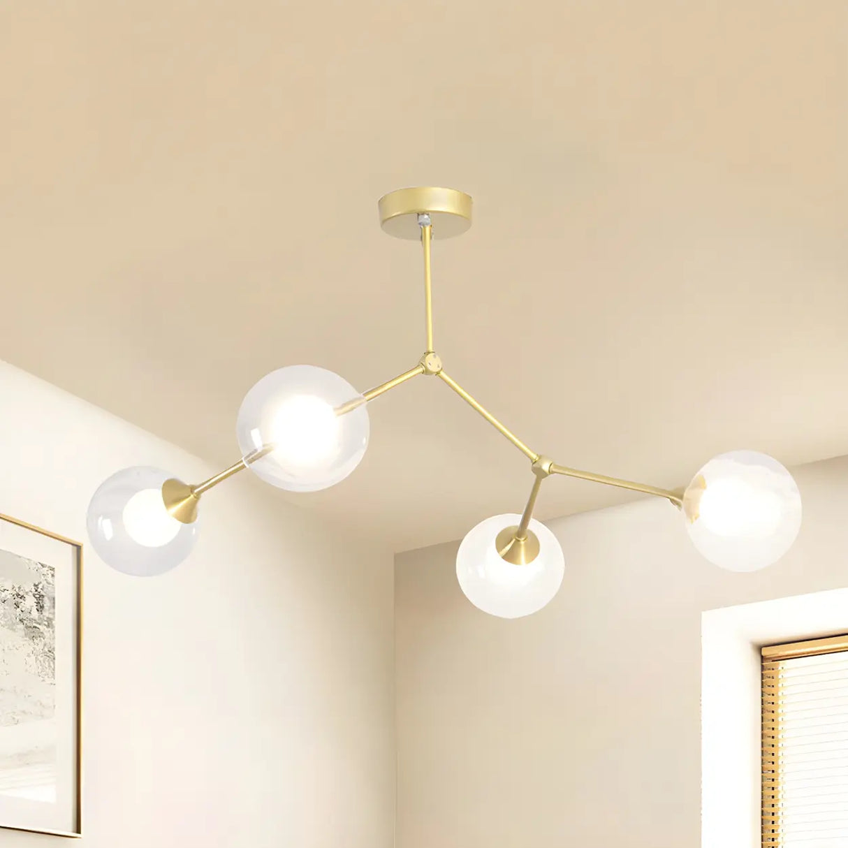 Modern Sputnik Dining Room Glass Globes Chandelier Image - 42