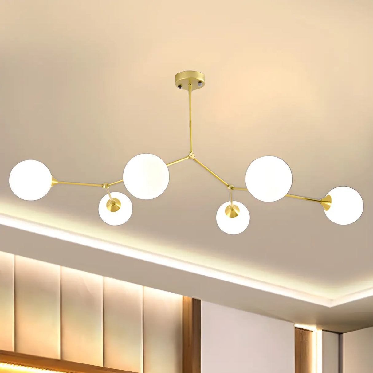 Modern Sputnik Dining Room Glass Globes Chandelier Image - 47