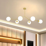 Modern Sputnik Dining Room Glass Globes Chandelier Image - 48