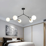 Modern Sputnik Dining Room Glass Globes Chandelier Image - 6