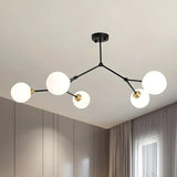 Modern Sputnik Dining Room Glass Globes Chandelier Image - 7