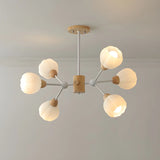 Modern Sputnik Glass Living Room White Large Chandelier Image - 9