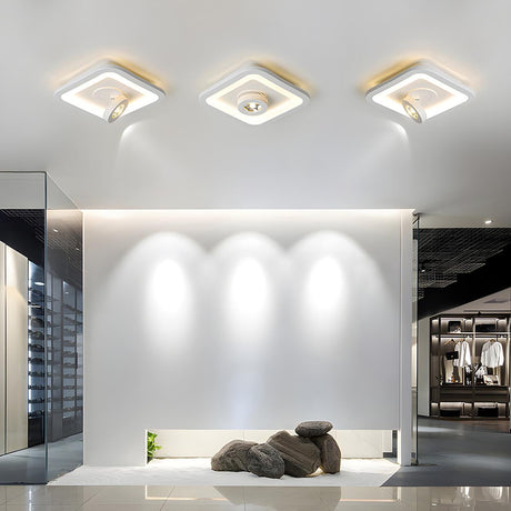 Modern Square Adjustable LED Flush Mount Ceiling Light Image - 1