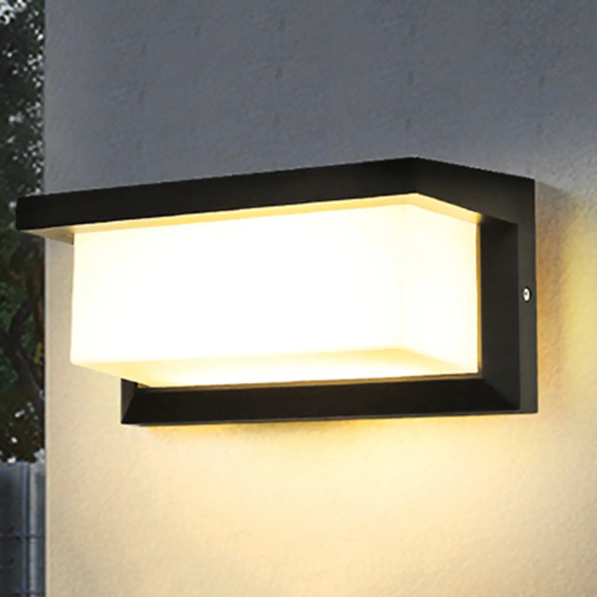 Modern Square Black Metal Outdoor Waterproof Wall Light Image - 15