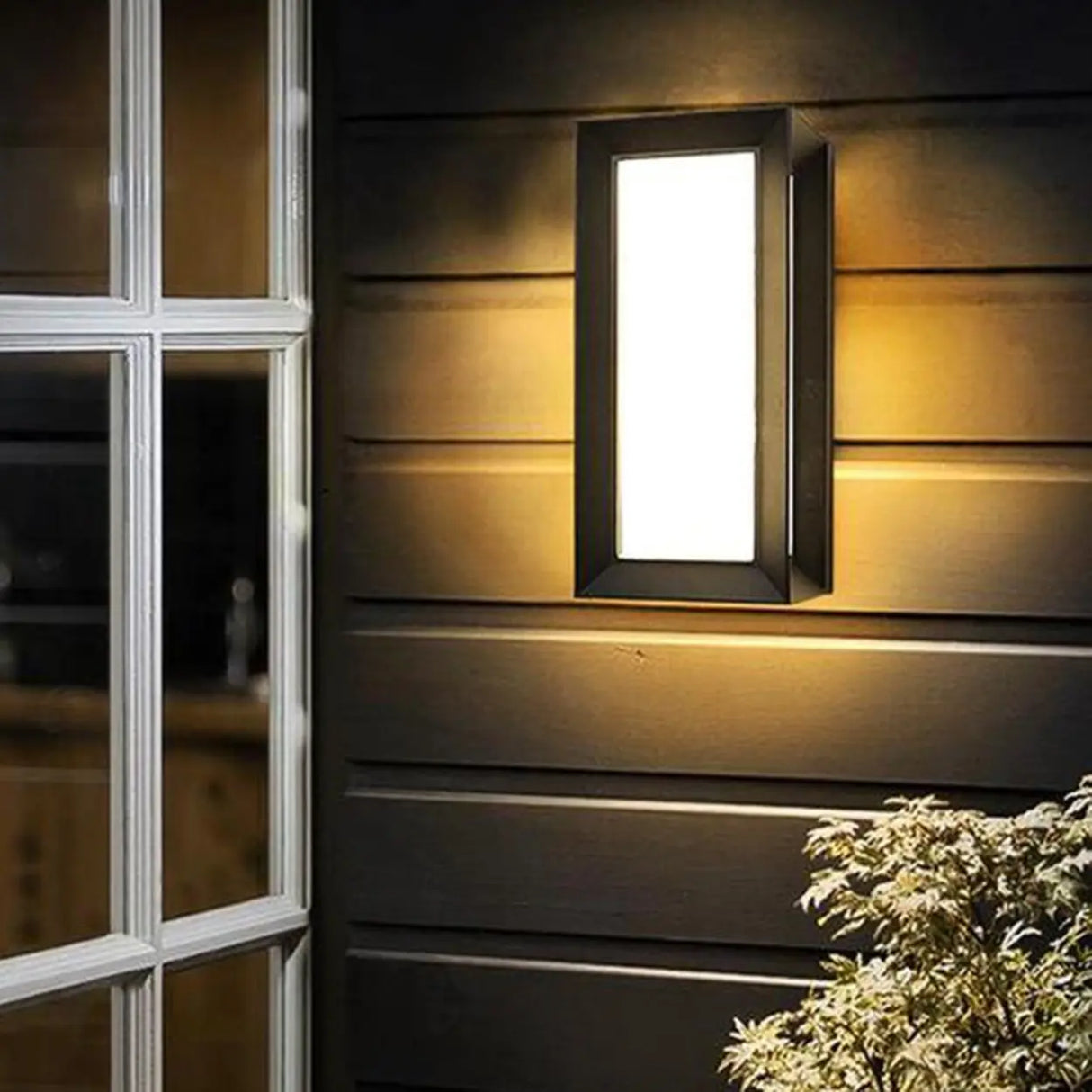 Modern Square Black Metal Outdoor Waterproof Wall Light Image - 16