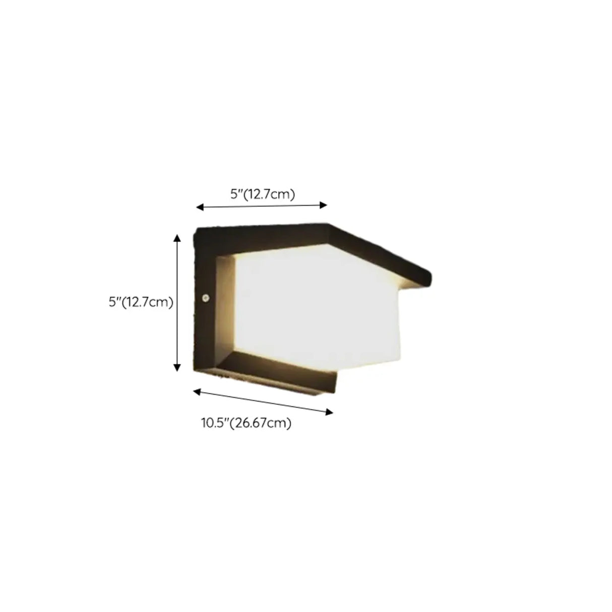 Modern Square Black Metal Outdoor Waterproof Wall Light 