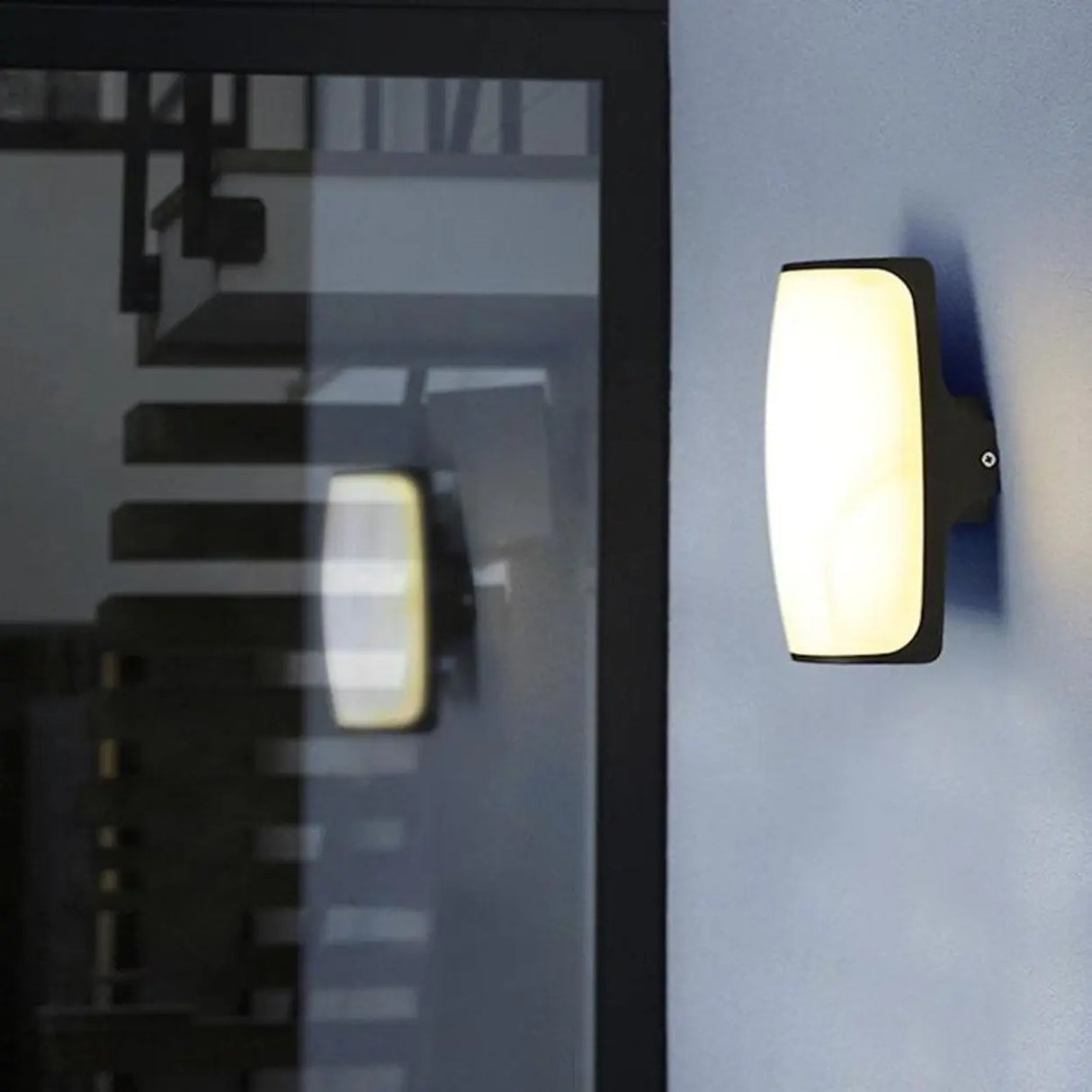 Modern Square Black Metal Outdoor Waterproof Wall Light Image - 4