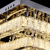 3-Layer Square Crystal LED Semi-Flush Mount Fixture Image - 10