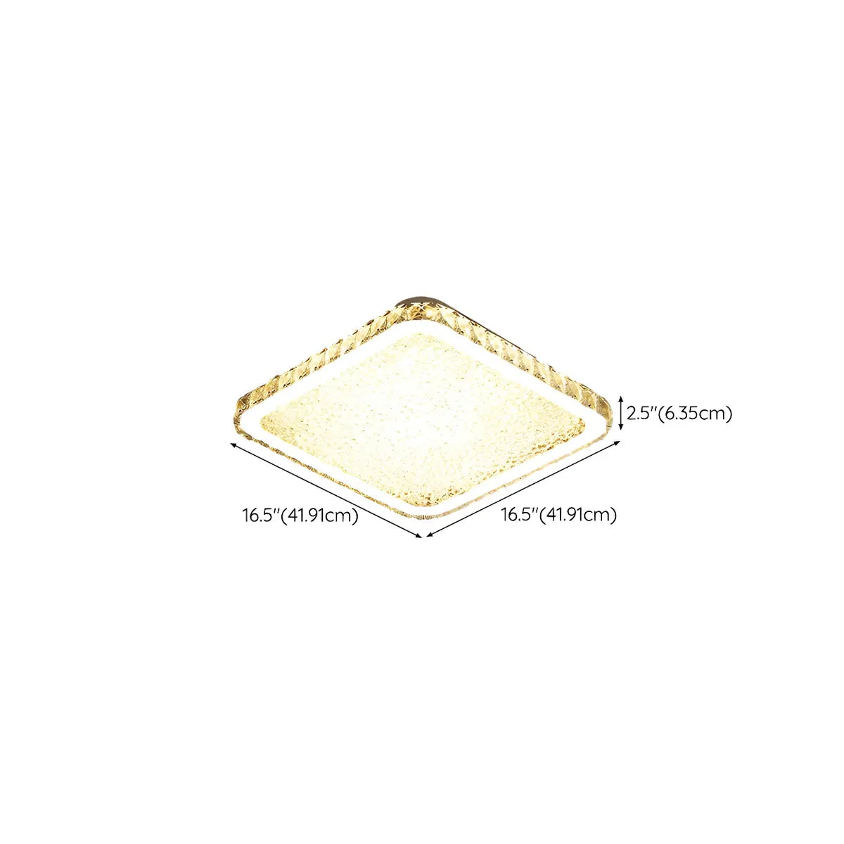 3-Layer Square Crystal LED Semi-Flush Mount Fixture Image - 14