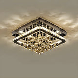 3-Layer Square Crystal LED Semi-Flush Mount Fixture Image - 6