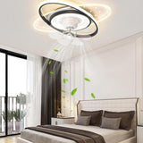 Modern Square Geometric 7 Blade Flush Ceiling Fan Light Image - 10