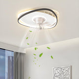 Modern Square Geometric 7 Blade Flush Ceiling Fan Light Image - 21